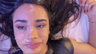 hot transgirl venusvero21 huge self facial